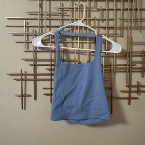 Abercrombie & Fitch Blue Fitted Halter Top